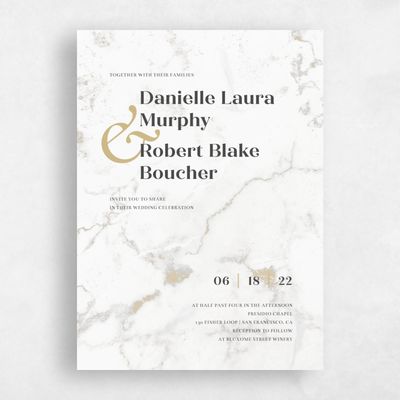 White Elegant Wedding Invitation - Benton Classic