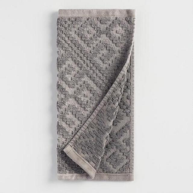 Charcoal Gray Geo Nova Washcloth Set of 2