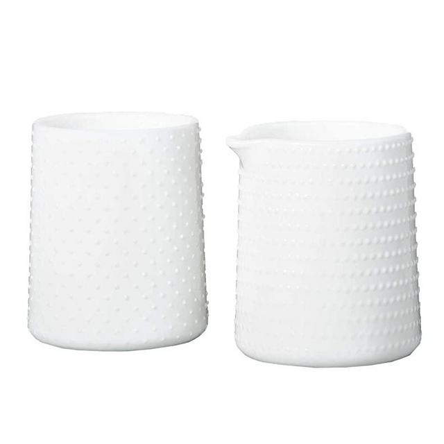 Milkglass Creamer & Sugar Set White