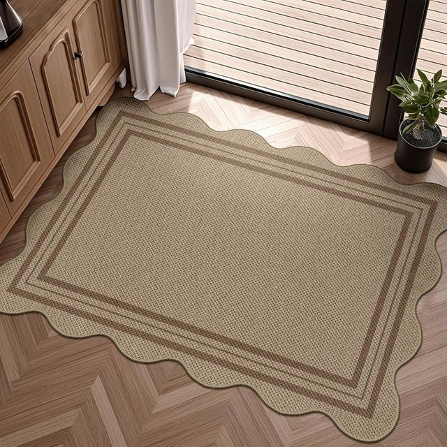 LORWER Easy Jute Outdoor Mats for Front Door, 2x3 Small Washable Kitchen Rugs, Farmhouse Brown Throw Rug Non Slip Indoor Outdoor Carpet for Porch Entryway Foyer