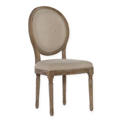 Shiraz Linen Oval Back Dining Chairs in Natural (Set of 2)