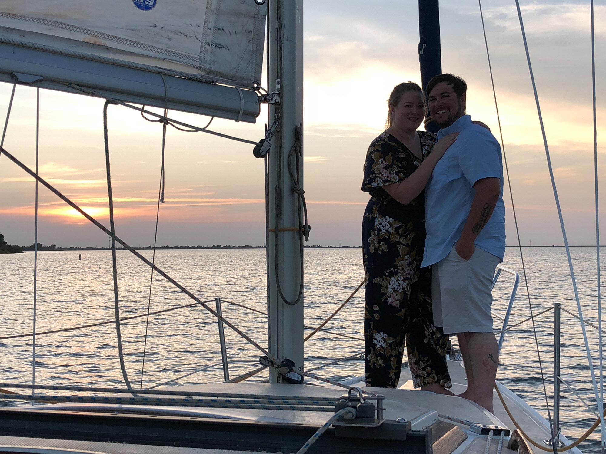 Sunset sailboat ride so romantic