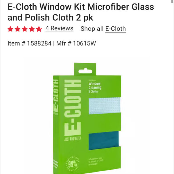 E-Cloth Window Kit Microfiber Glass and Polish Cloth 2 pk