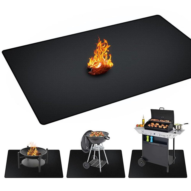 rumlick 90 x 48 inch Under Grill Mats for Outdoor Grill, Double-Sided Fireproof, Oil and Waterproof Protective Mat for Grass and Deck, Outerdoor BBQ Fire Pit Fireplace Mat