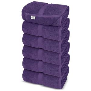 Chakir Turkish Linens Turkish Cotton Luxury Hotel & Spa Bath Towel, Hand Towel - Set of 6, Plum