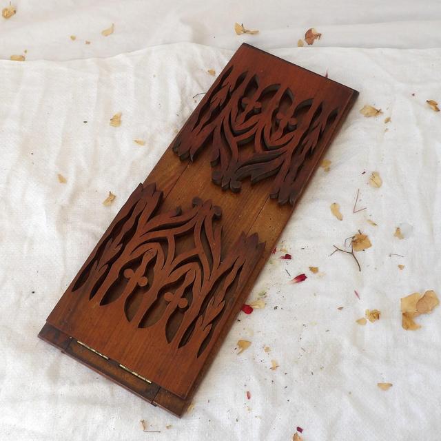 Antique Extending Bookshelf with Carved Ends