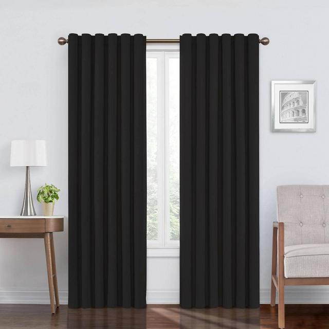 63"x50" Bradley Absolute Zero 100% Blackout Window Panels Black - Eclipse