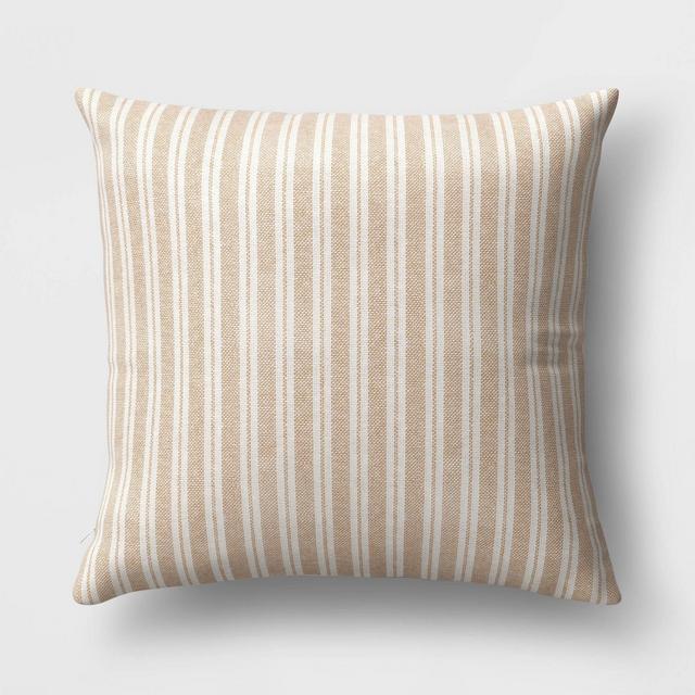 Oversized Square Striped Throw Pillow Brown/Cream - Threshold™
