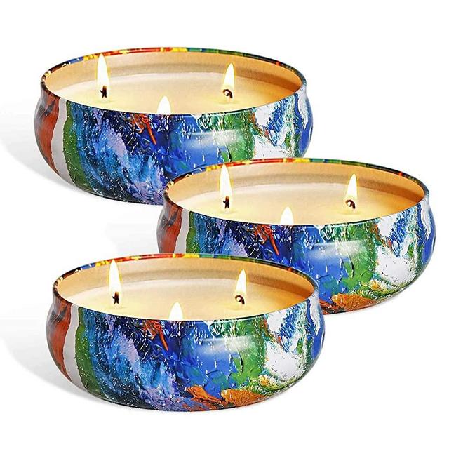 YUCH Citronella Candles Set 3, 13.5 oz Each Scented Candle Natural Soy Wax, Outdoor and Indoor