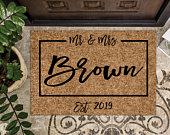 Mr & Mrs Doormat | Wedding Gift | Custom...