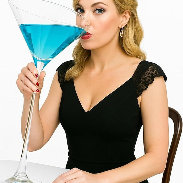 Worlds Largest Giant Martini Glass - Huge 20 Inches, 54 OZ, Mega Glass, Huge Stemware, Clear Decorative Hand Blown Glassware, Large Novelty Stemware/Cocktail Novelty, Oversized XL Goblet