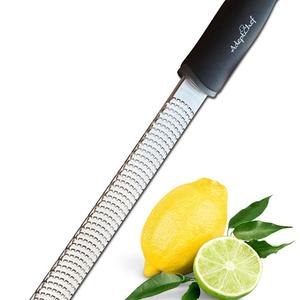 Citrus Lemon Zester & Cheese Grater by AdeptChef - Parmesan Cheese, Lemon, Ginger, Garlic, Vegetables, Fruits - Razor-sharp Stainless Steel Blade Protective Cover, Dishwasher Safe