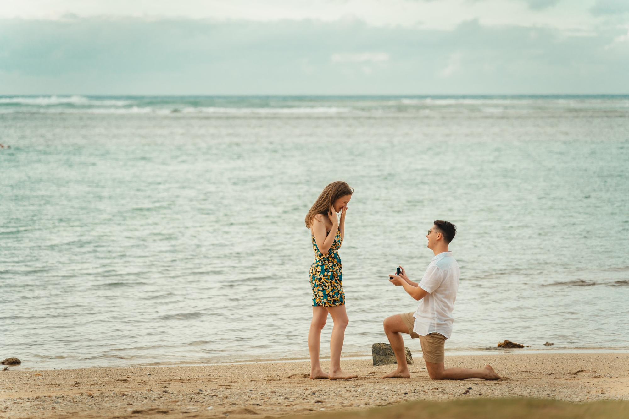 The proposal!
Kahala Beach, Honolulu