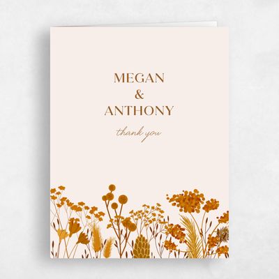 Linen, Beige Wedding Thank You - Brendlyn Portrait