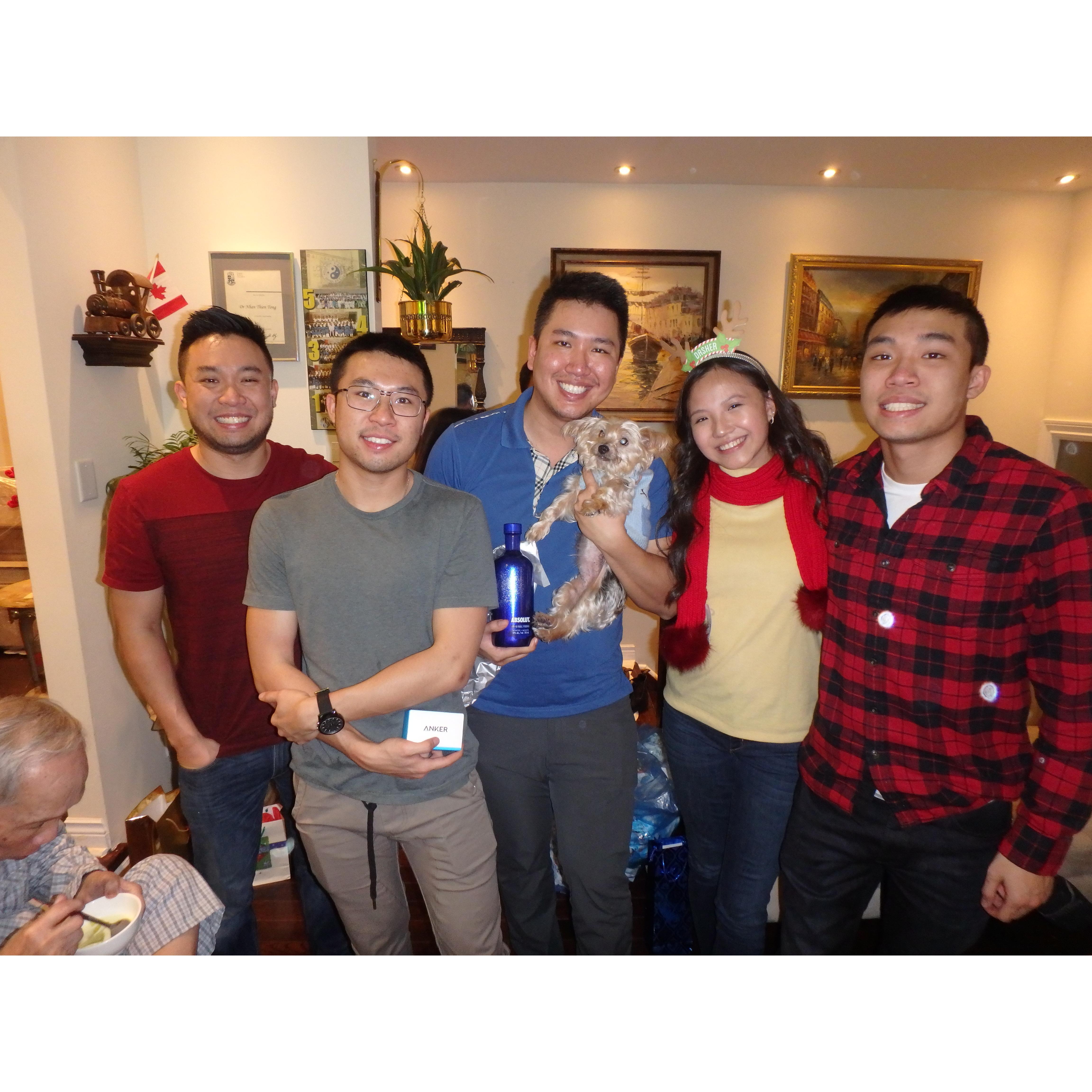 Family love at Christmas time.