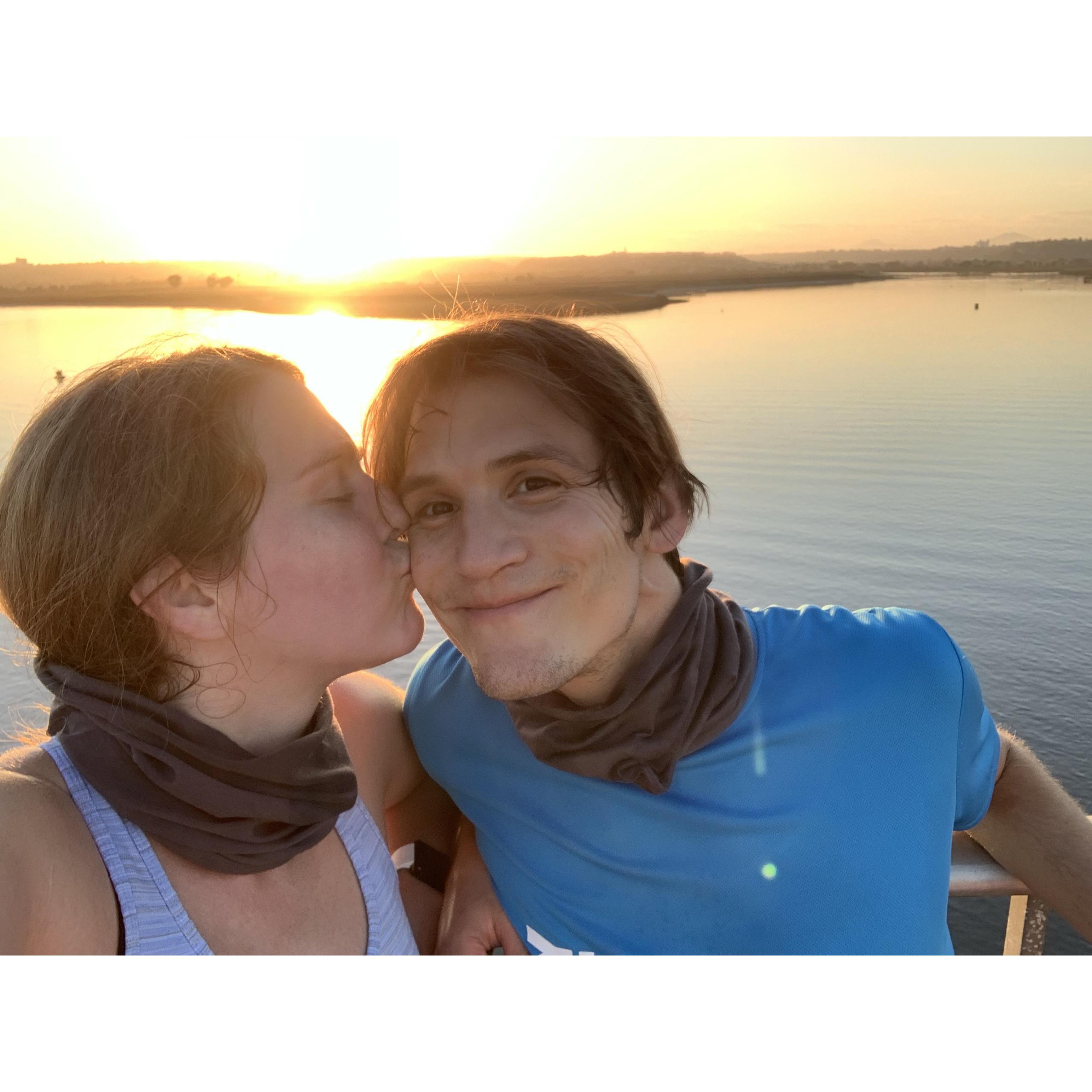 After a run at Miramar Lake.