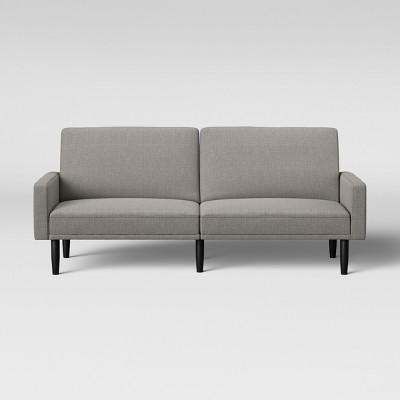 Linen Futon Sofa with Arms Light Gray - Room Essentials™
