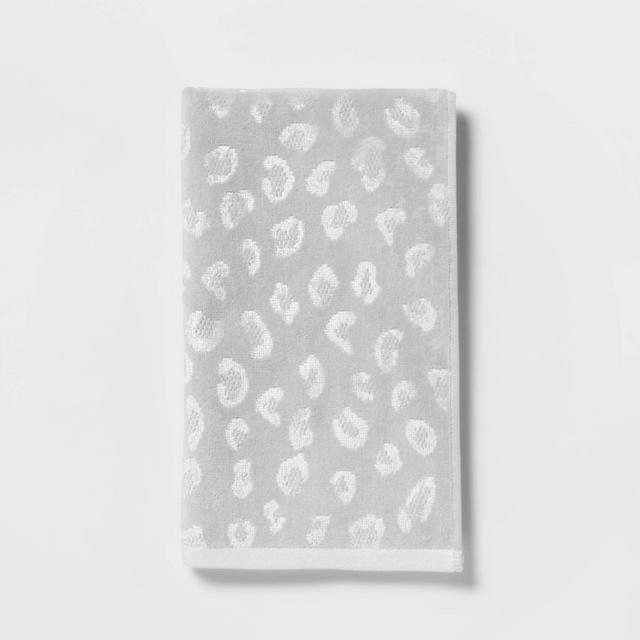 16"x27" Leopard Reversible Hand Towel Gray - Threshold™