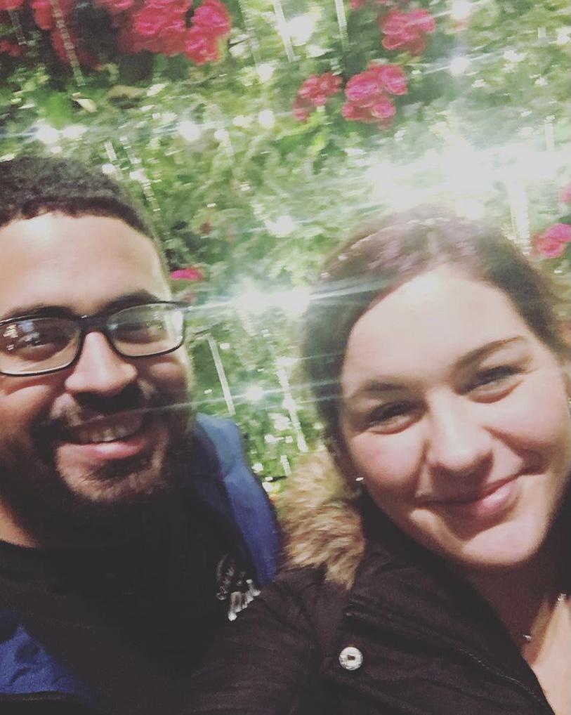Our first photo together; longwood gardens