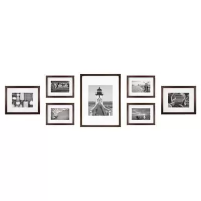 7-Piece Gallery Wood Picture Frame Set in Walnut