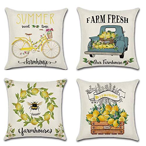 wtisan Decorative 18x18 Throw Pillow Covers Decorative Couch Pillow Cases Cotton Linen Pillow Square Cushion Cover for Sofa,Couch, Bed and Car