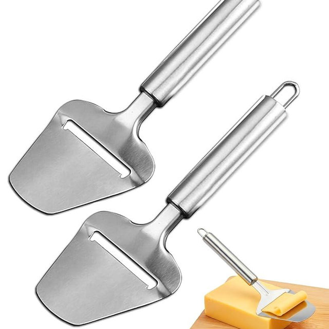 DAWZMR 2PCS Stainless Steel Cheese Slicer, Multi-functional Shaver Plane, Non-stick Peeler For All Types of Cheese