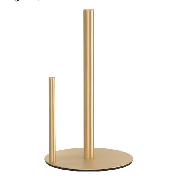 Paper Towel Holder Gold, Premium Stainless Steel Kitchen Roll Dispenser, Countertop Roll Organizer