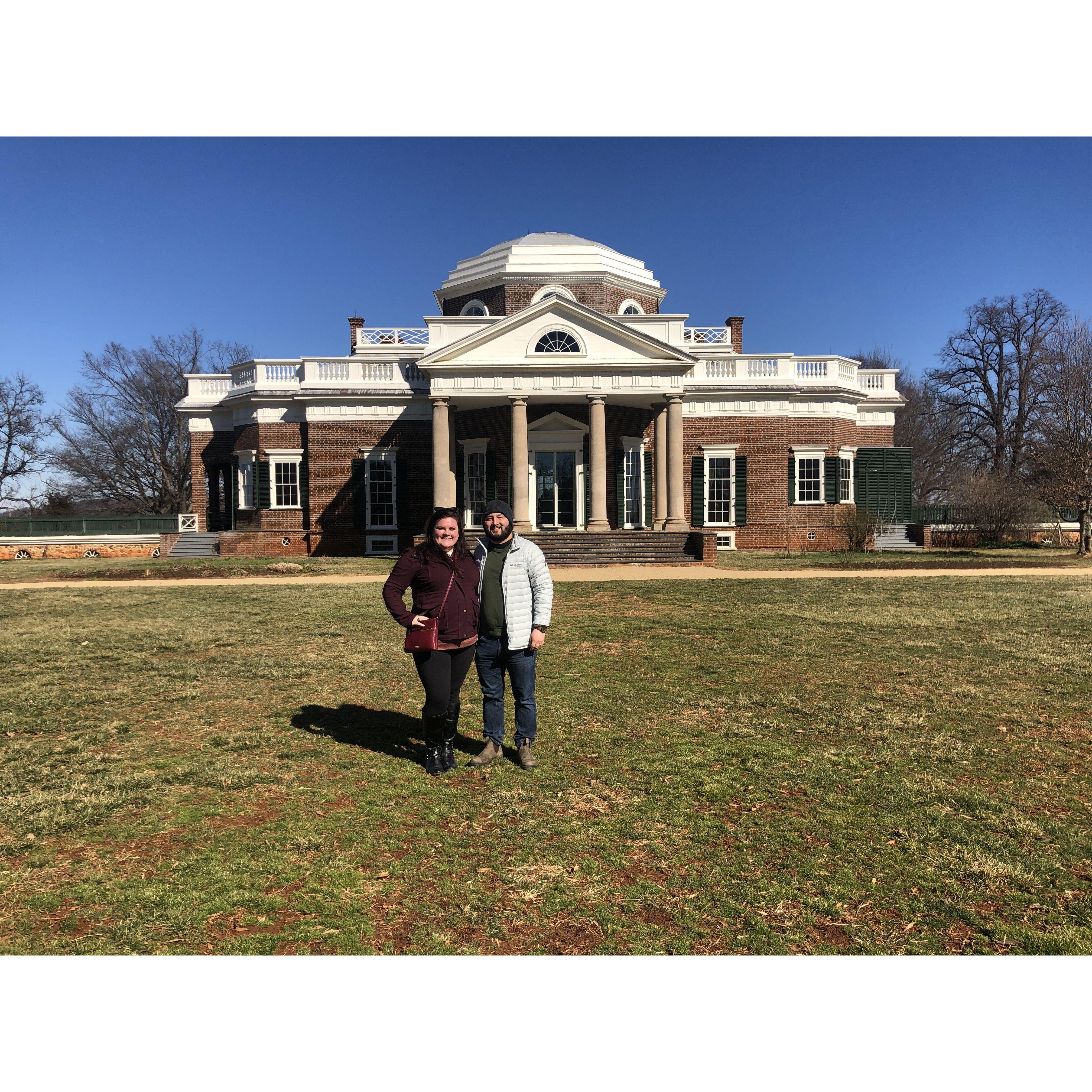 Omar and Victoria visited Jefferson's Monticello.