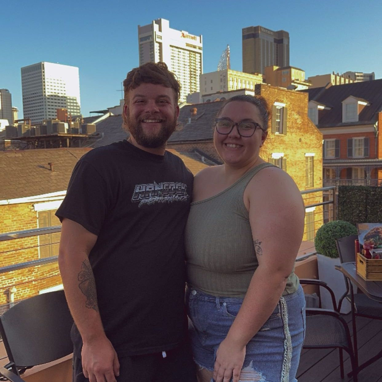 Overlooking Bourbon Street in NOLA.