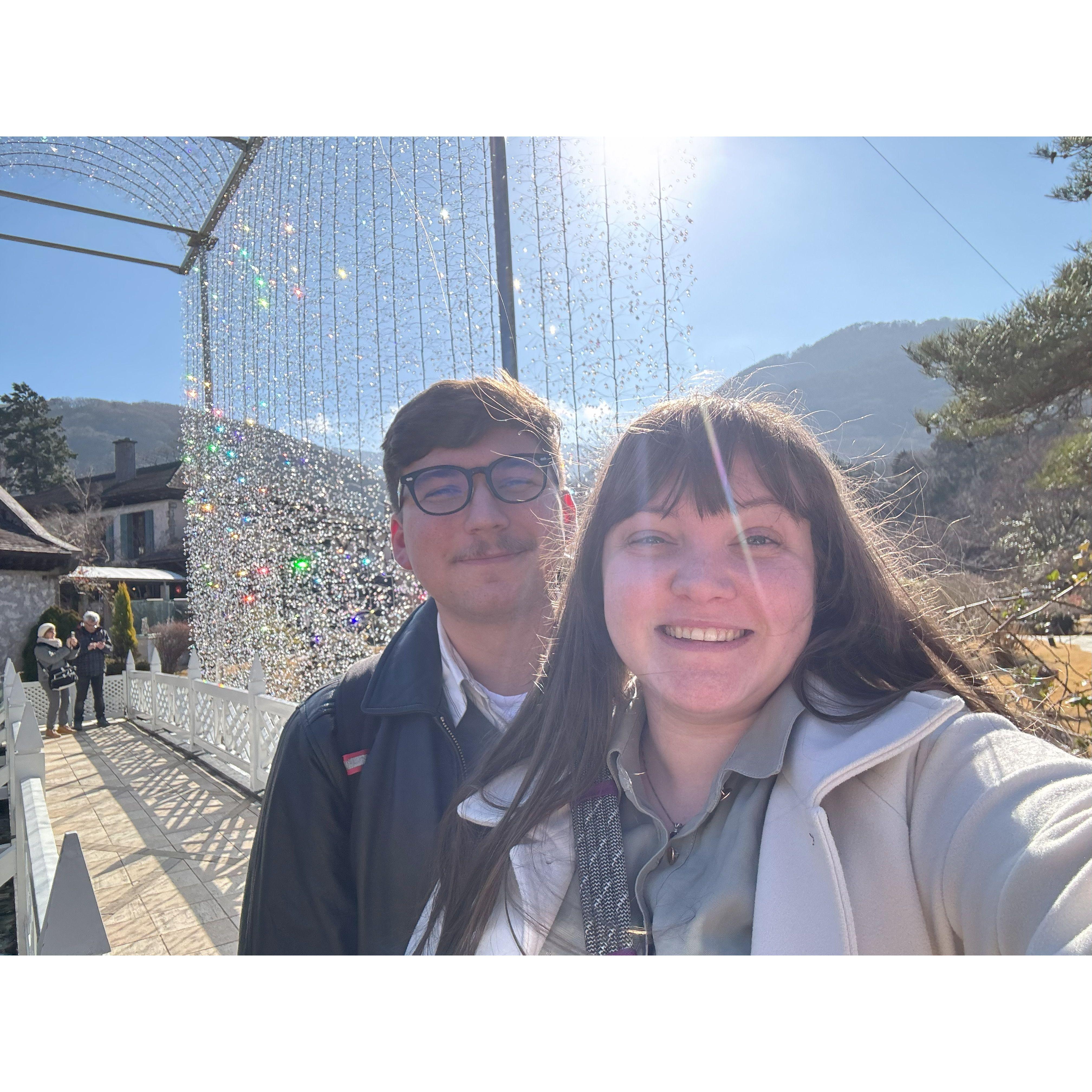 This is the at the Glass Museum in Hakone, and also the same trip where we got engaged.