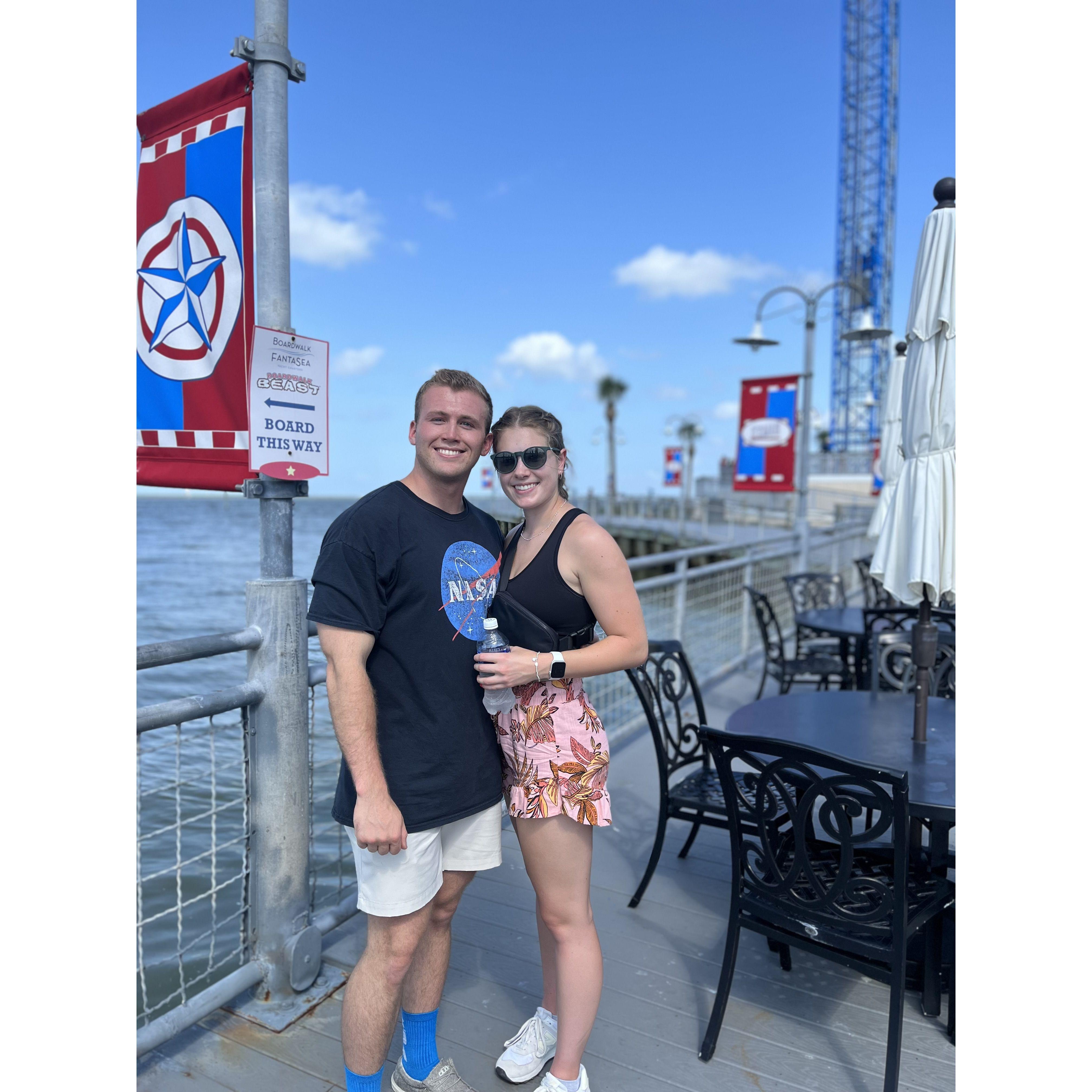 Exploring Kemah Boardwalk while looking for apartments in Houston