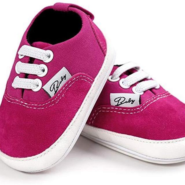 Antheron Baby Girls Boys Canvas Shoes Soft Sole Toddler First Walker Infant High-Top Ankle Sneakers Newborn Crib Shoes