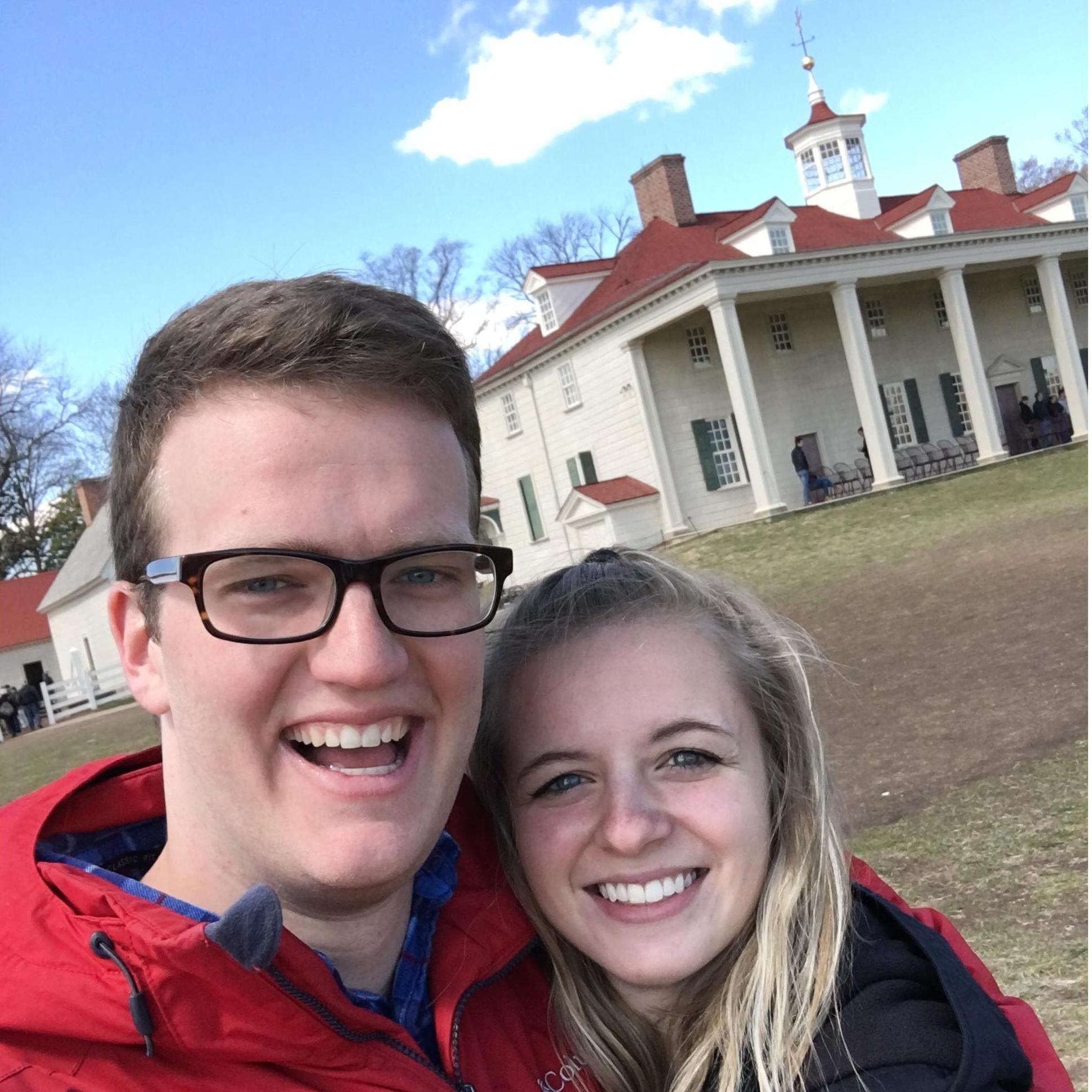 Sam and I at George Washington's home, Mt. Vernon.