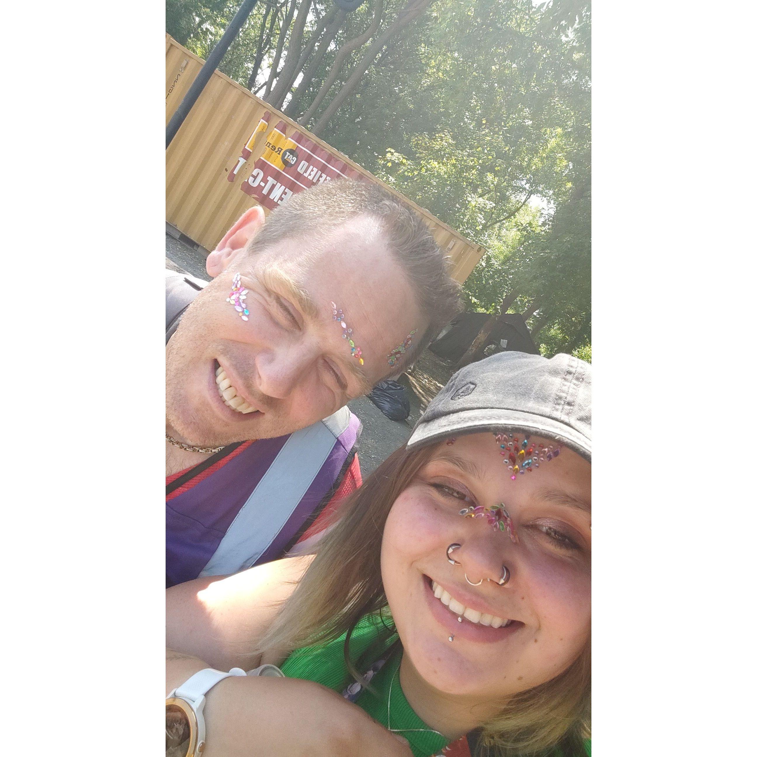 There was a tattoo and sticker day at work, he was hesitant but wanted me happy!