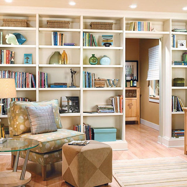Built in bookshelves