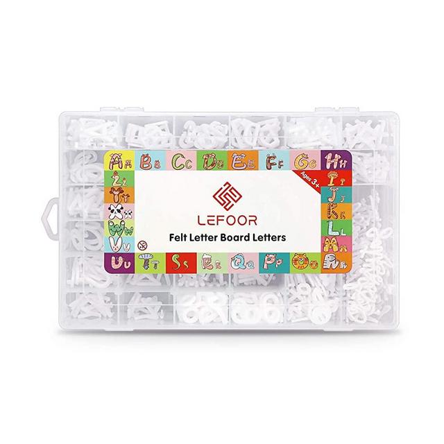 Letter Board Letters Only,646 PRE-Cut Characters (3/4 and 1 Inch,White) with Sorting Tray,Felt Letter Board Letters (Choice B)