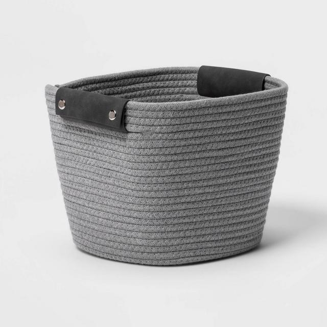 11" Square Coiled Rope Basket Gray - Threshold™