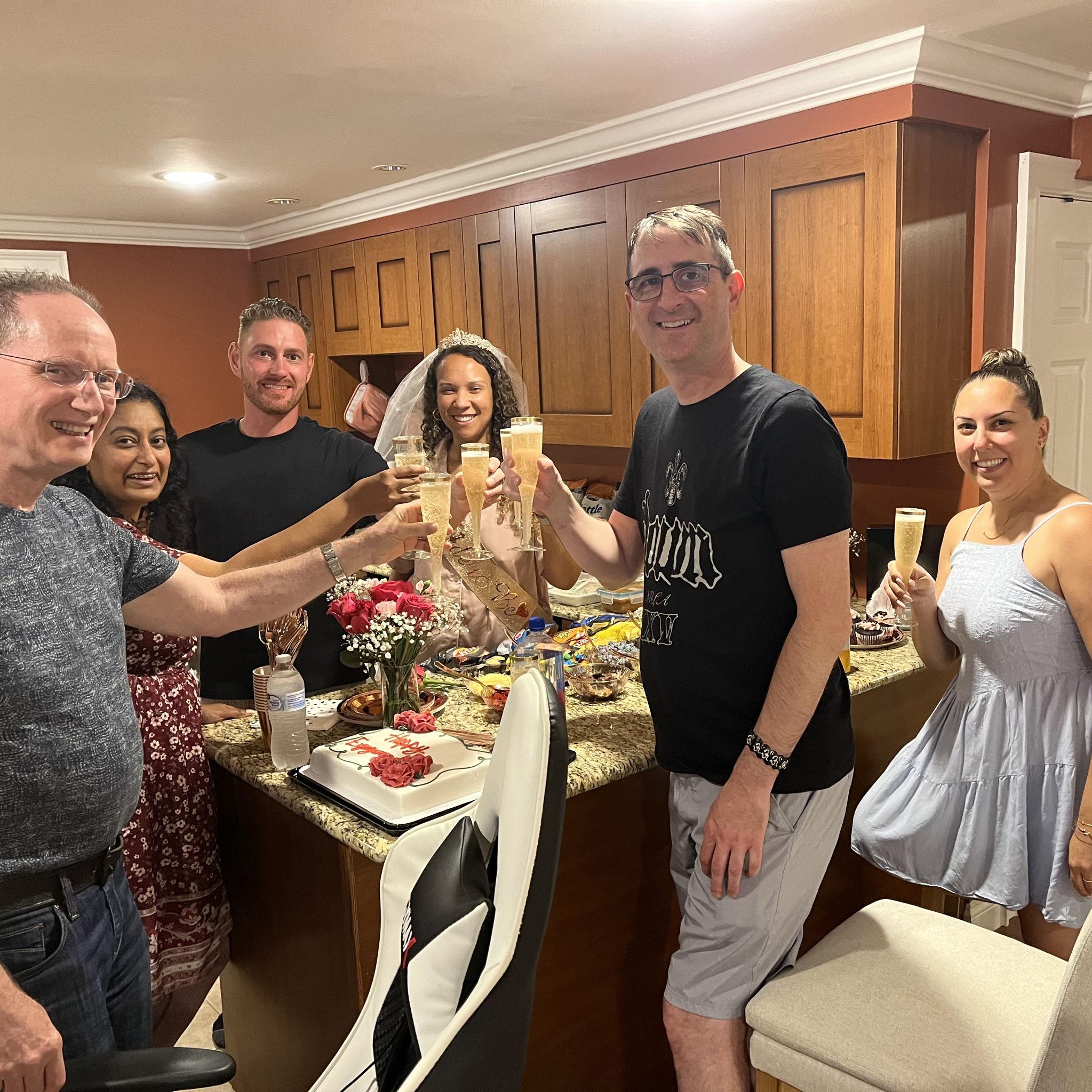 Engagement party back in Long Island. Jereme surprised everyone by showing up!