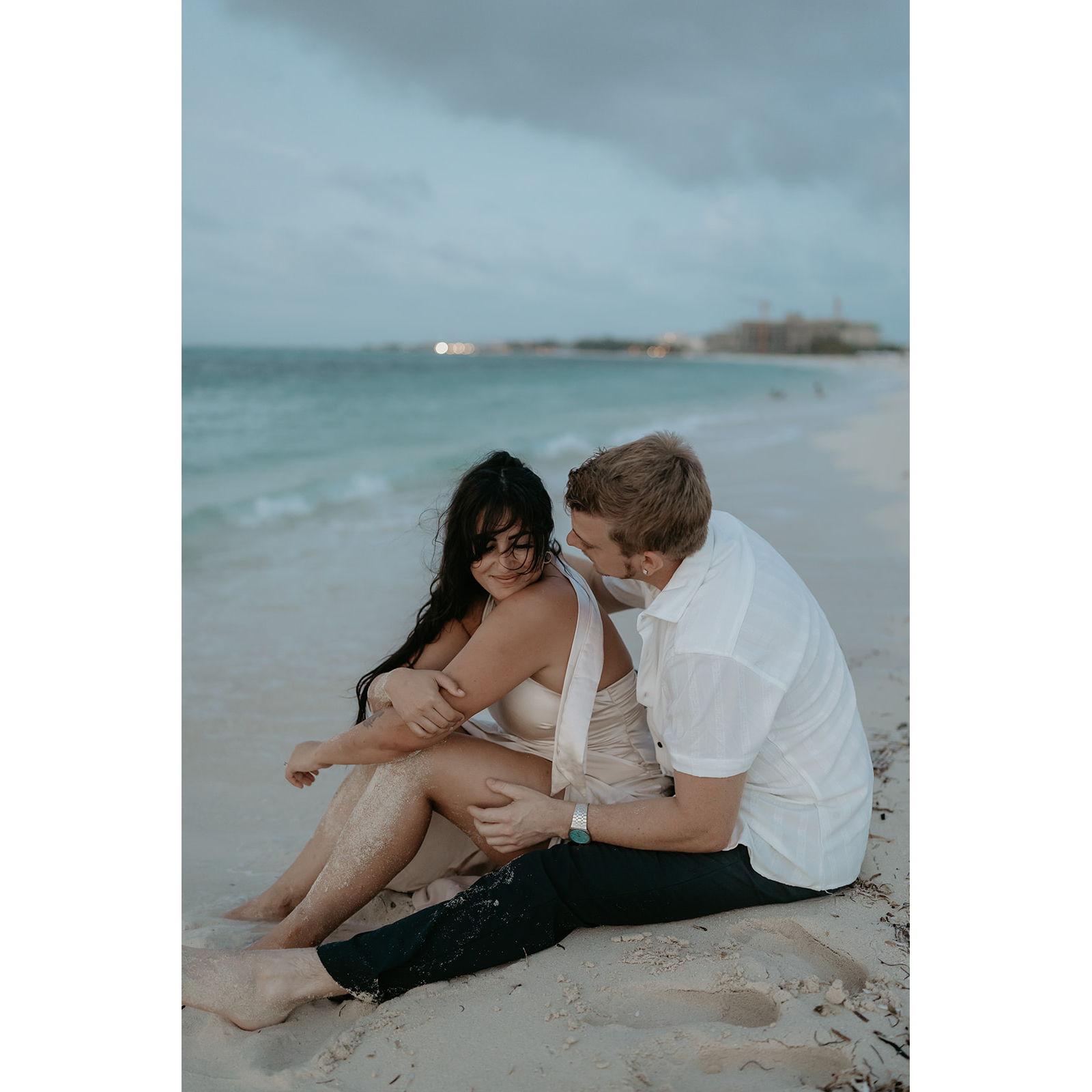 Engagement photos taken in Turks and Caicos