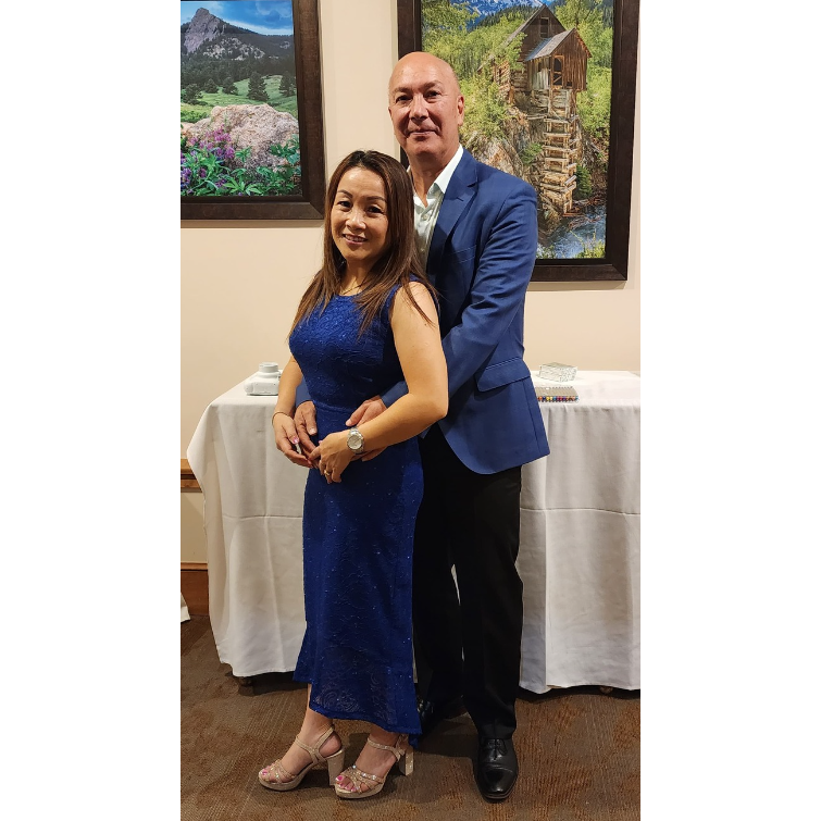 At a friend's wedding 2022.