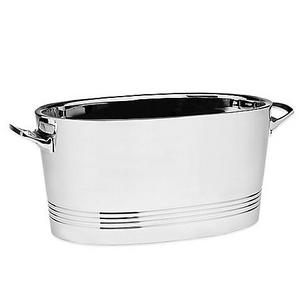 Top Shelf Silver Stainless Steel Double-Wall Cocktail Party Tub