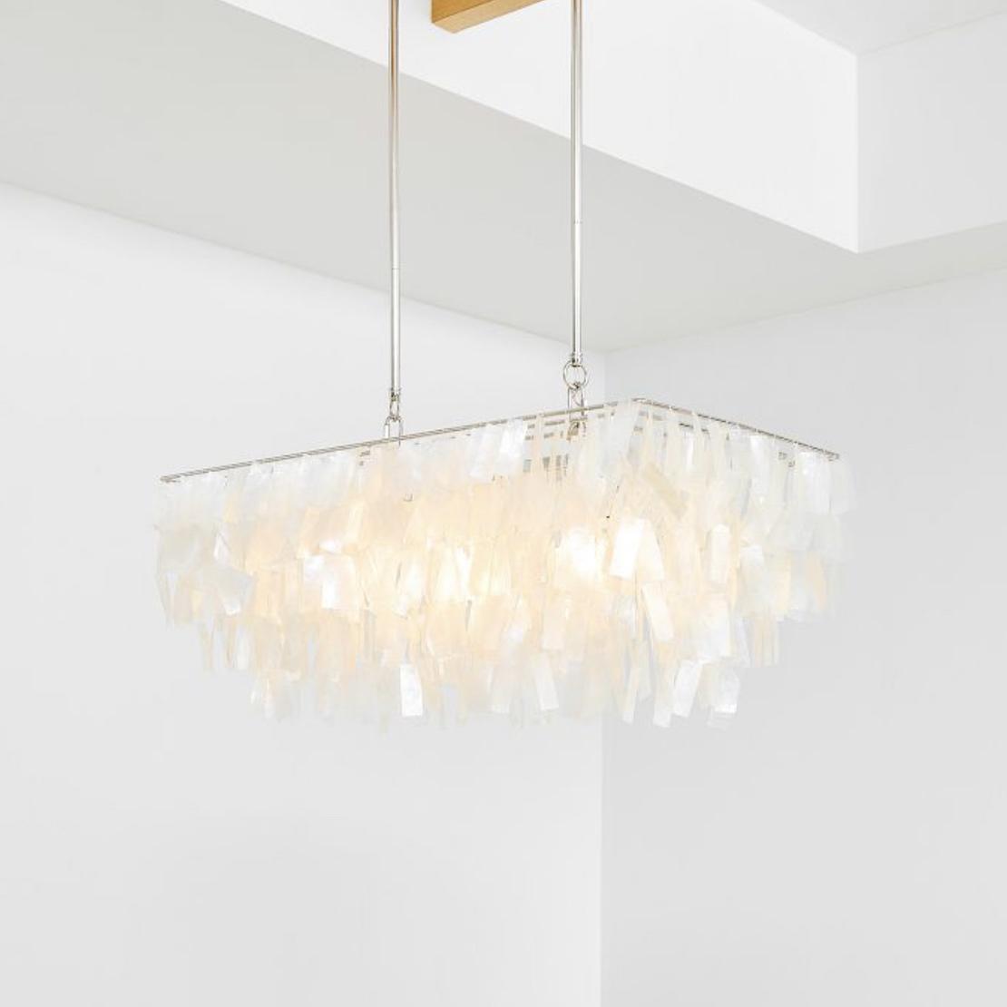 Capiz Rectangle Chandelier (30.5")
