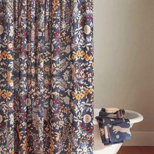 The Printed Cotton Slub Shower Curtain Collection