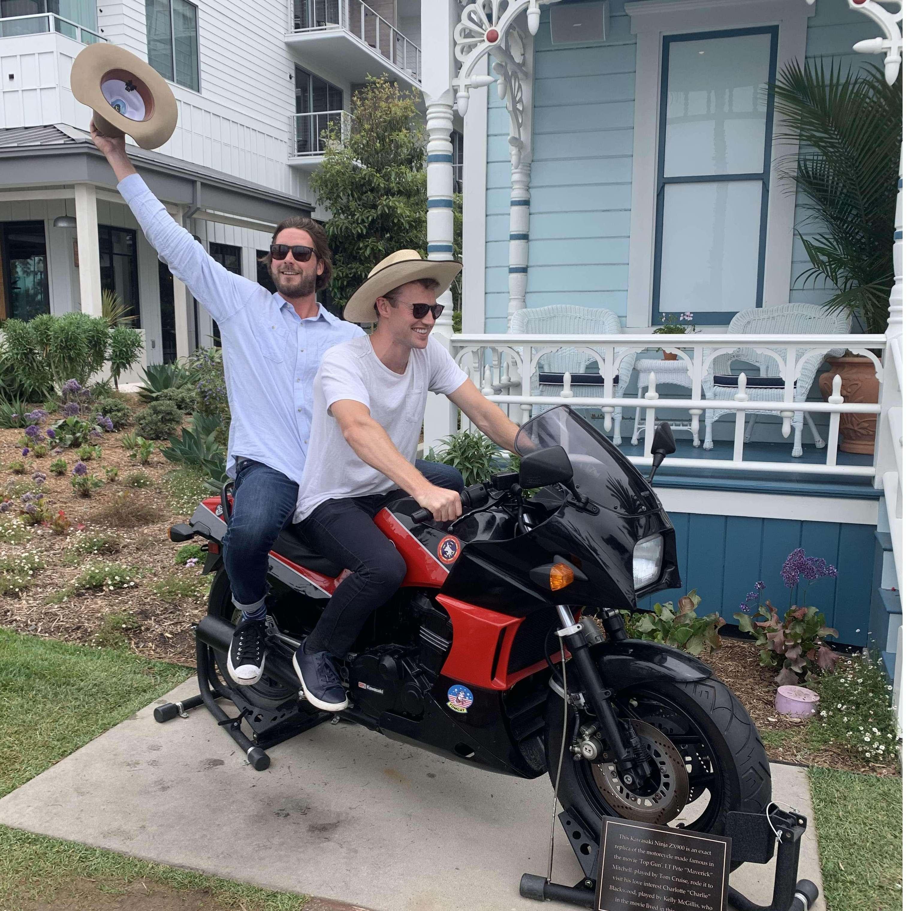 Top Gun house in San Diego on Tom Cruise's motorcycle!