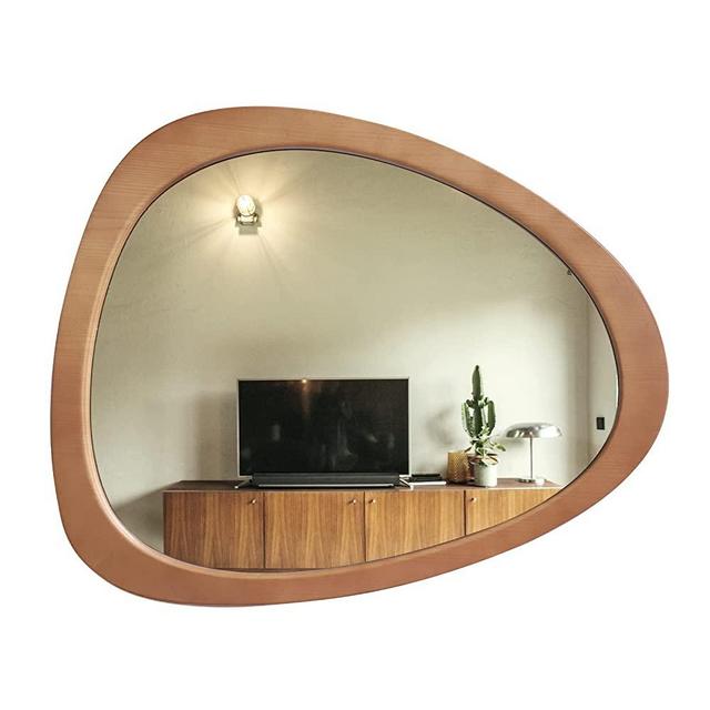 WallBeyond Asymmetrical Decor Irregular Wall Mirror for Entryway, Hallway, Living Room, etc. || 20" H x 25.5" W || Shape: Abstract & Unique Cobblestone