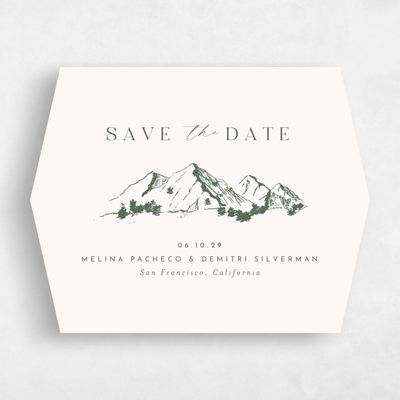 Beige Diamond Wedding Save the Date - Crispin Landscape