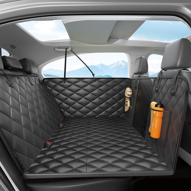 Dog Car Seat Cover for Back Seat, Hard Bottom Back Seat Extender for Dogs - Supports 400lbs, 2025 New Waterproof, Scratch Resistant, Anti Slip Portable Dog Hammock,Suitable for Cars, SUVs and Trucks
