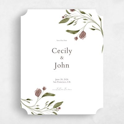 Purple Ticket Wedding Save the Date - Beale Classic