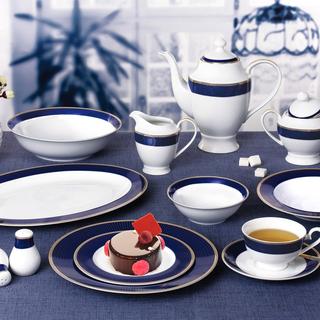 Midnight 57-Piece New Bone China Dinnerware Set, Service for 8