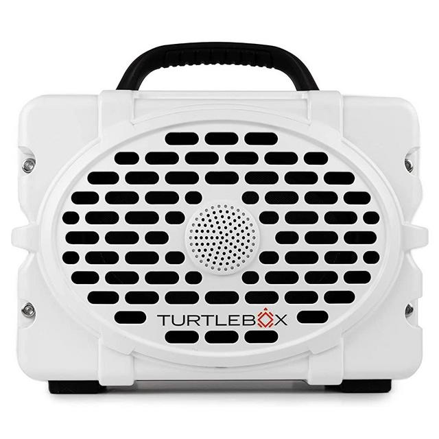 Turtlebox Gen 2: Loud! Outdoor Portable Bluetooth 5.0 Speaker | Rugged, IP67, Waterproof, Impact Resistant & Dustproof (Rich, Full Sound, Plays to 120db, Pair 2X for True L-R Stereo), White/Black
